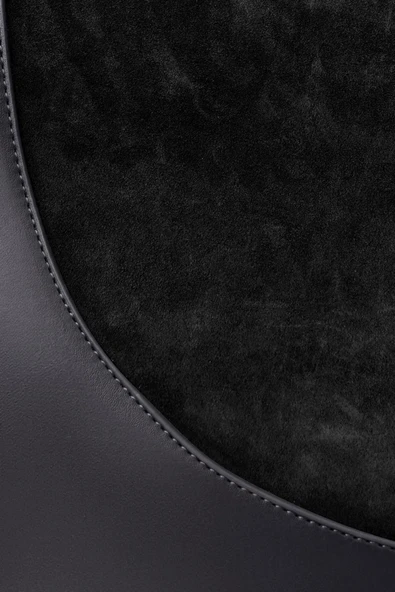 Jacquline Siyah Nubuk Deri Detaylu Kadın Çapraz Çanta - Resim 4