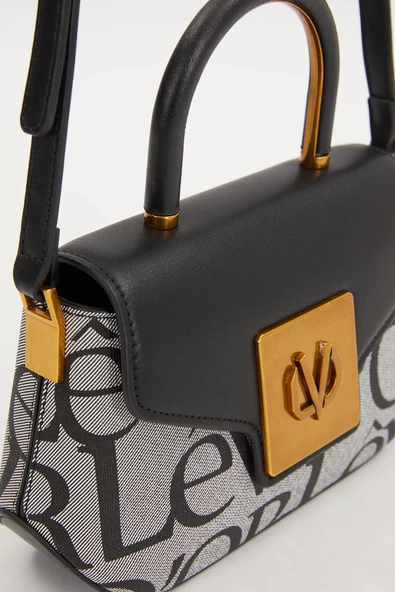 Levidor Siyah Lisans Baskılı Kadın Casual El Çantası - Resim 4