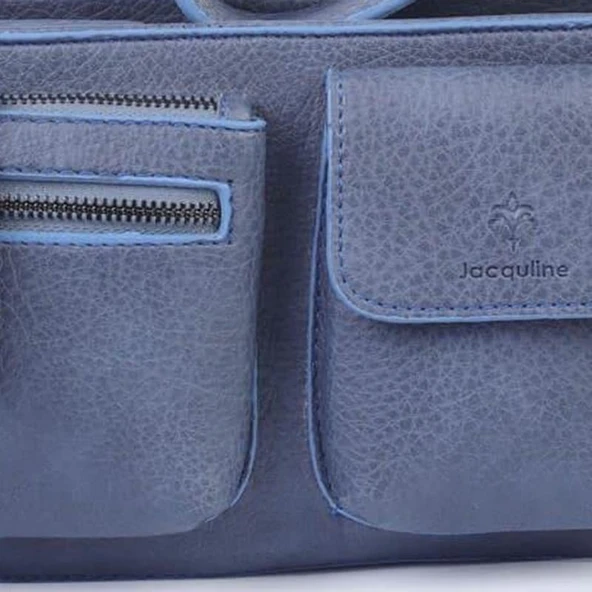 Jacquline Mavi Uokrea Deri Kadın Çapraz Çanta - Resim 2