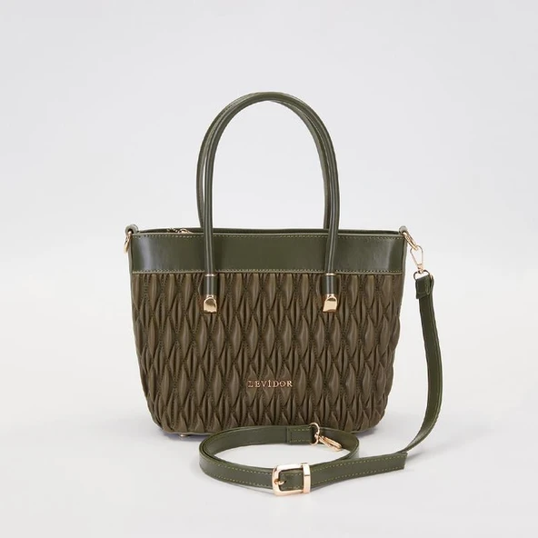 Levidor Haki Baklava Desen Kadın El Çantası ürün görseli