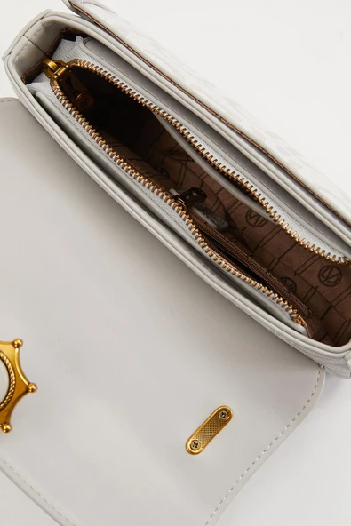 Levidor Beyaz Zincir Askılı Premium Kadın Çapraz Çanta - Resim 5