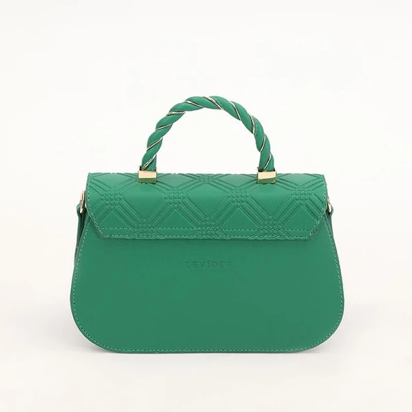 Levidor Yeşil Kabartma Desenli Kadın El Çantası - Resim 2