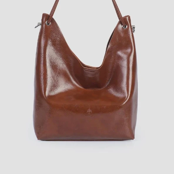 Jacquline Taba Ebave Parlak Deri Yavru Çantalı Kadın El Çantası ürün görseli