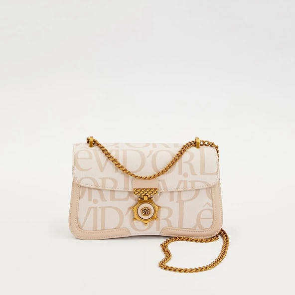 Levidor Krem Zincir Askılı Premium Kadın Çapraz Çanta ürün görseli
