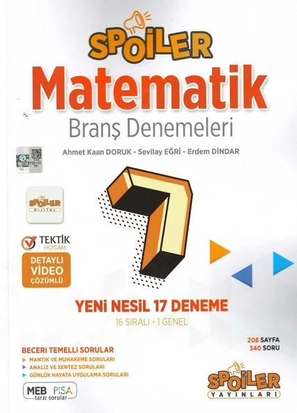 Spoiler 7.Sınıf Matematik Branş Deneme