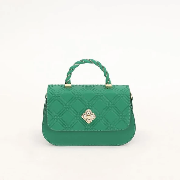Levidor Yeşil Kabartma Desenli Kadın El Çantası ürün görseli