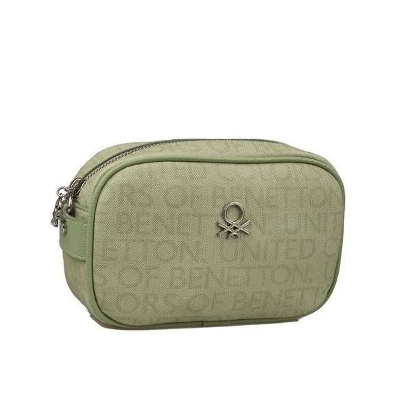 Benetton Haki Kadın Monogram Eskitme Mini Çapraz Çanta BNT 1537 ürün görseli