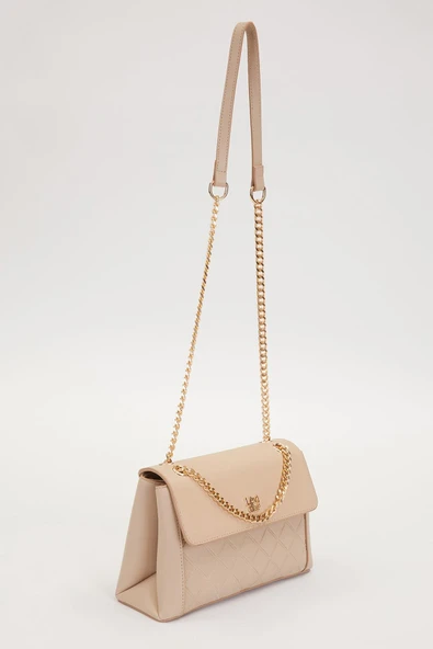 Levidor Vizon Zincir Askılı Kadın Baklava Desenli Çapraz Çanta - Resim 4