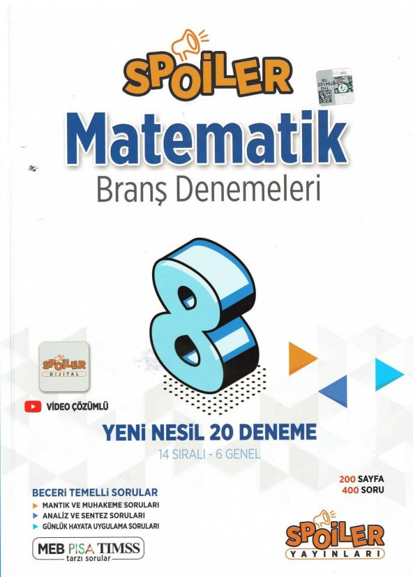 Spoiler 8.Sınıf Spoiler Matematik Branş Denemeleri