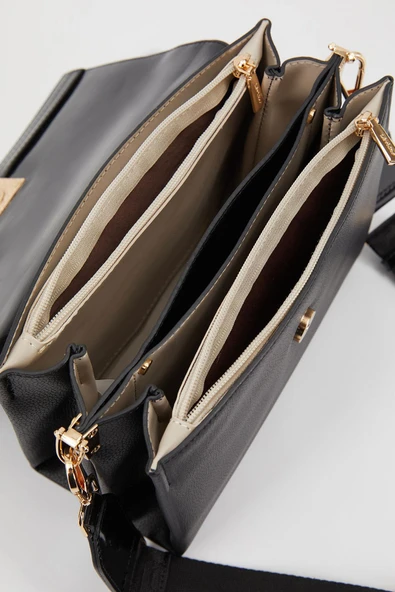 Levidor Siyah Zincir Toka Detaylı Kadın Omuz Çantası - Resim 5