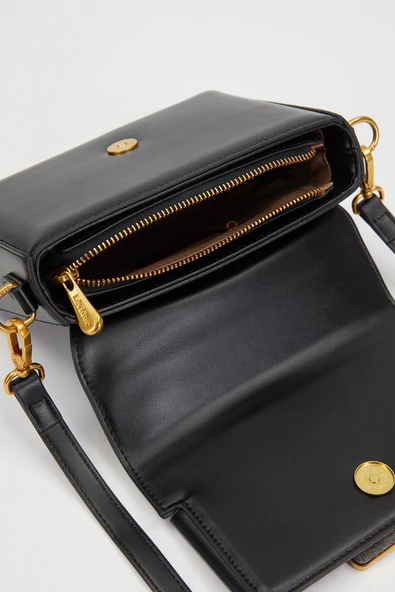 Levidor Siyah Zincir İşlemeli Premium Kadın El Çantası - Resim 5