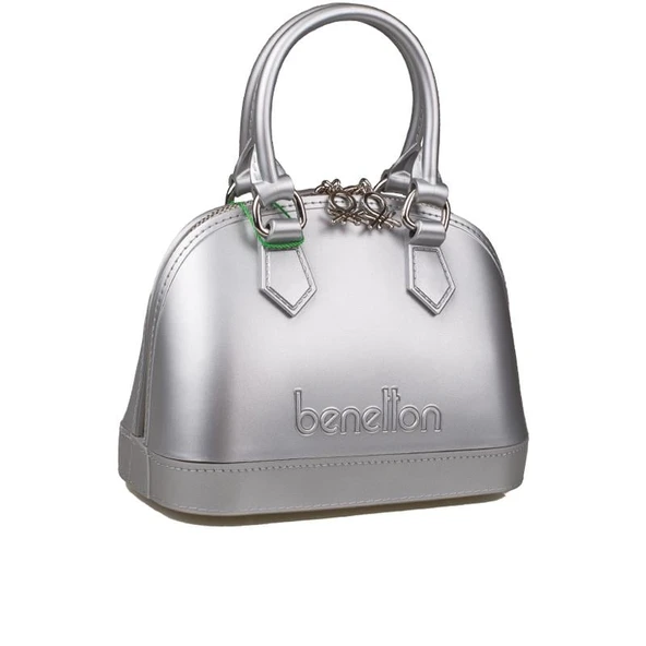 Benetton Gümüş Mini Boy Melissa Kadın El Çantası BNT 1449 ürün görseli