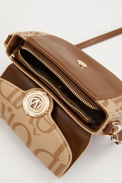 Levidor Taba Lisans Baskılı Çift Askılı Kadın Casual Çanta - Resim 5