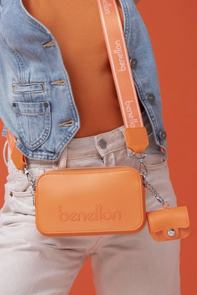 Benetton Turuncu Melissa Kadın Çapraz Çanta BNT 1448 - 2