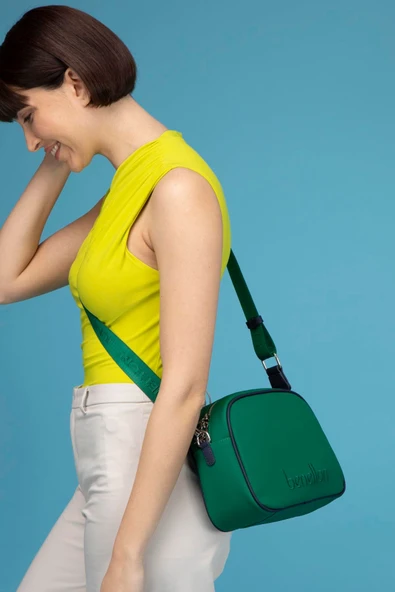 Benetton Yeşil Nano Kadın Geniş Kol Çantası BNT 1590 - Resim 2