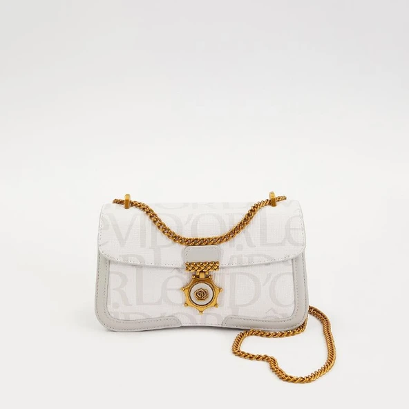 Levidor Beyaz Zincir Askılı Premium Kadın Çapraz Çanta ürün görseli