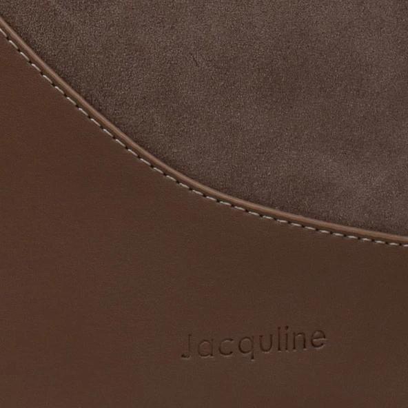 Jacquline Vizon Nubuk Deri Detaylu Kadın Çapraz Çanta - Resim 4