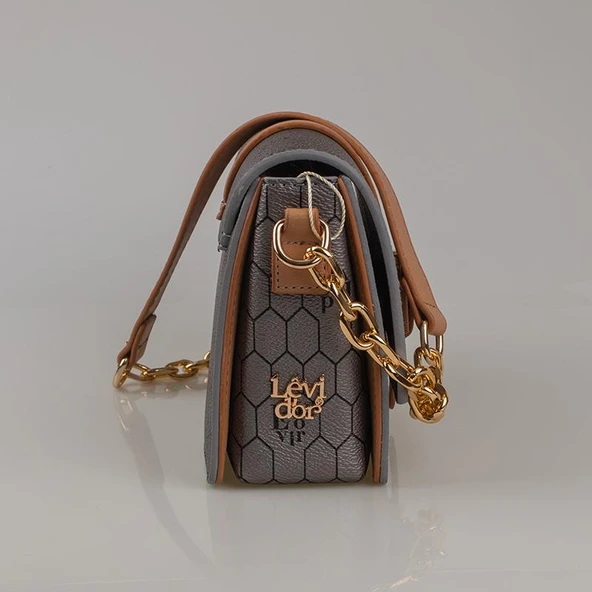 Levidor Platin Kadın Baskılı Çapraz Çanta - Resim 2