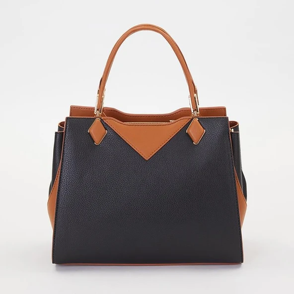 Levidor Siyah Kahve Kadın Klasik Casual El Çantası - Resim 3