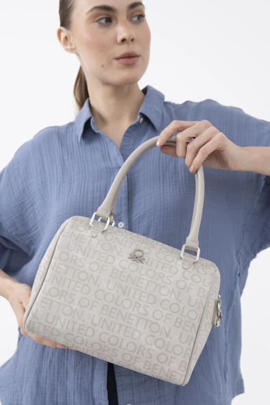 Benetton Taş Kadın Monogram Eskitme Kol Çantası BNT 1533 - 2