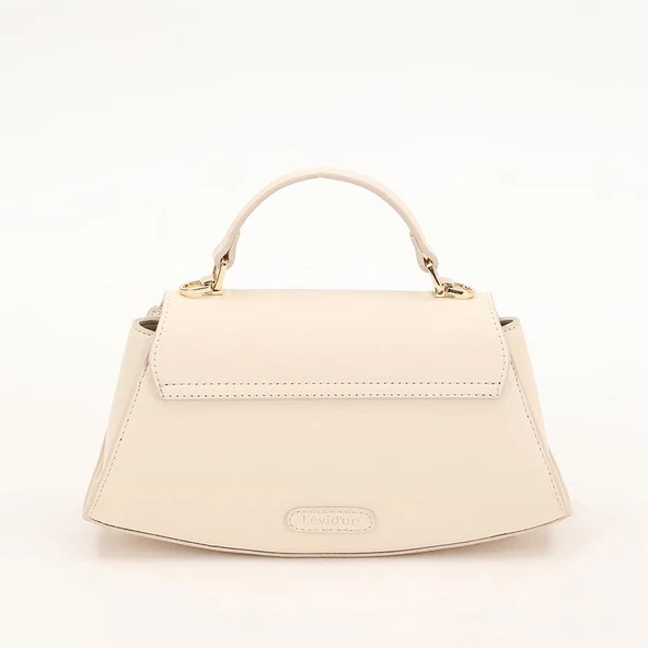 Levidor Krem Oval Kadın El Çantası - Resim 2