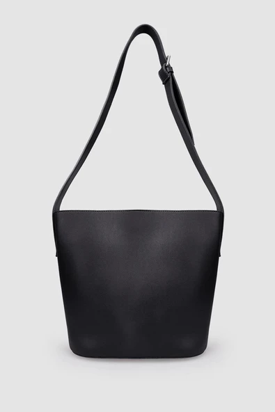 Jacquline Siyah Nubuk Deri Detaylu Kadın Çapraz Çanta - Resim 3