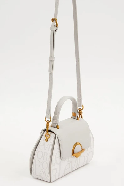 Levidor Beyaz Baskılı Kadın Casual El Çantası - Resim 3