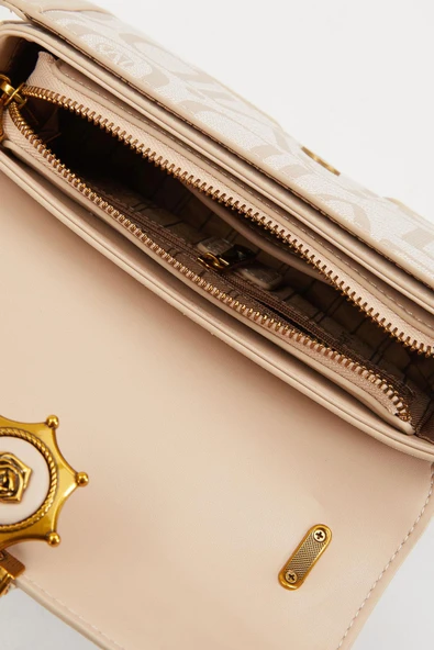 Levidor Krem Zincir Askılı Premium Kadın Çapraz Çanta - Resim 5