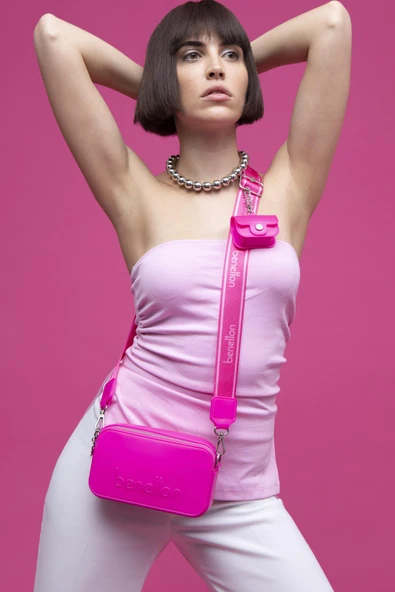 Benetton Fuşya Melissa Kadın Çapraz Çanta BNT 1448 - Resim 3