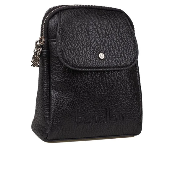 Benetton Siyah Soft Line Deri Kadın Kol Çantası BNT 1479 ürün görseli