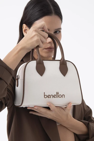 Benetton Kahverengi Kadın Cotton Kol Çantası BNT 1538 - Resim 2