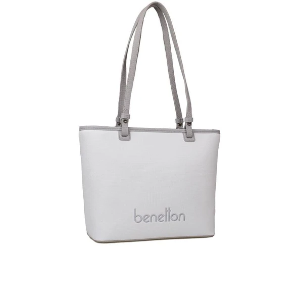 Benetton Beyaz Kadın Nano Büyük Boy Kol Çantası BNT 1583 ürün görseli