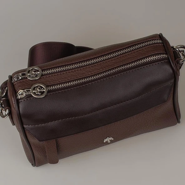 Jacquline Kahverengi Bendis Deri Kadın Çapraz Çanta - Resim 3