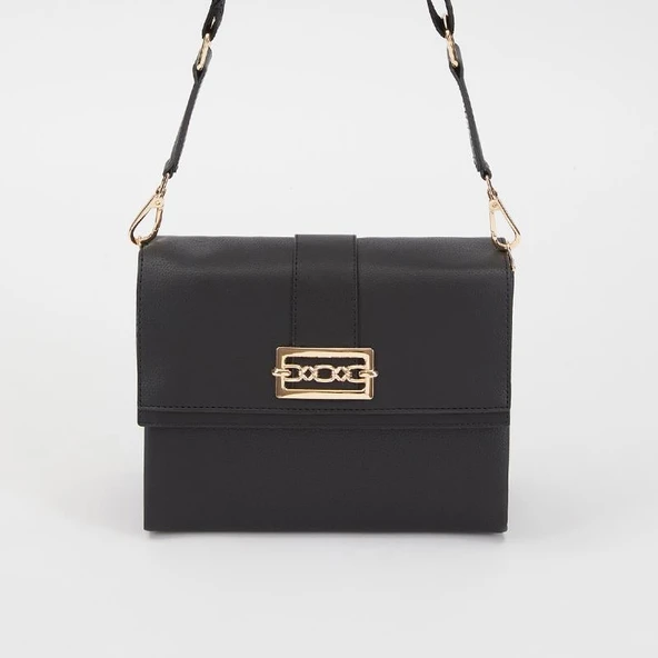 Levidor Siyah Mat Zincir Toka Detaylı Kadın Omuz Çantası ürün görseli