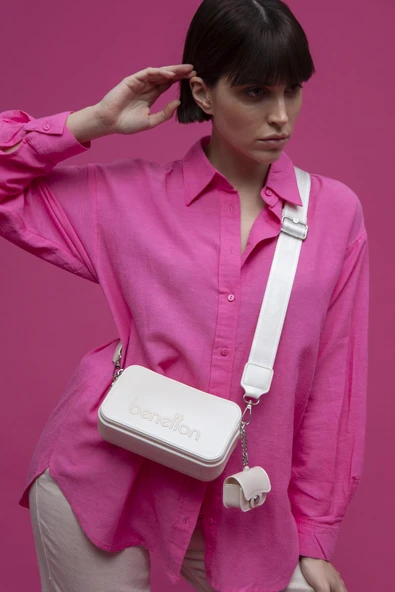 Benetton Bej Melissa Kadın Çapraz Çanta BNT 1448 - Resim 2