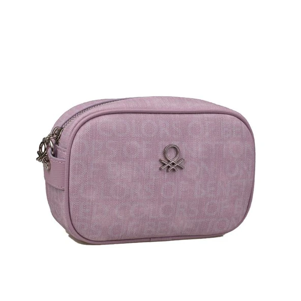 Benetton Lila Kadın Monogram Eskitme Mini Çapraz Çanta BNT 1537 ürün görseli