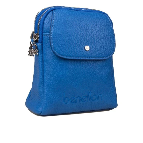 Benetton Saks Mavi Soft Line Deri Kadın Kol Çantası BNT 1479 ürün görseli