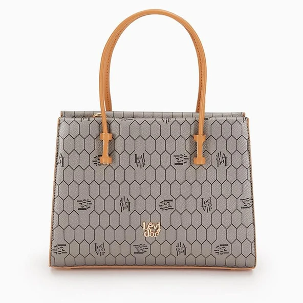 Levidor Platin Petek Baskılı Üç Gözlü Kadın El Çantası - Resim 2