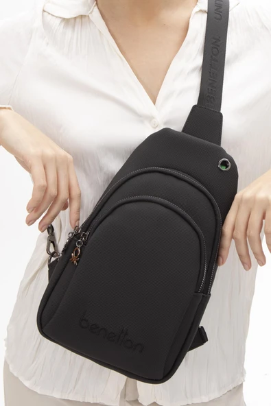 Benetton Siyah Kadın Nano Çapraz Çanta BNT 1543 - Resim 2