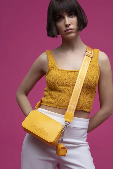 Benetton Sarı Melissa Kadın Çapraz Çanta BNT 1448 - Resim 3
