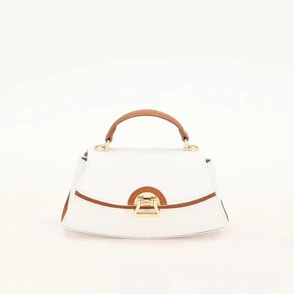 Levidor Beyaz Camel Oval Kadın El Çantası ürün görseli