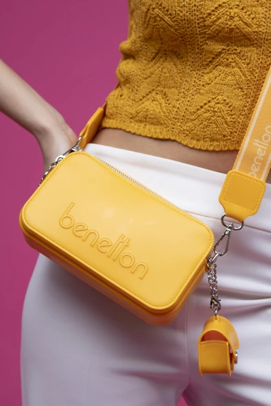 Benetton Sarı Melissa Kadın Çapraz Çanta BNT 1448 - Resim 2