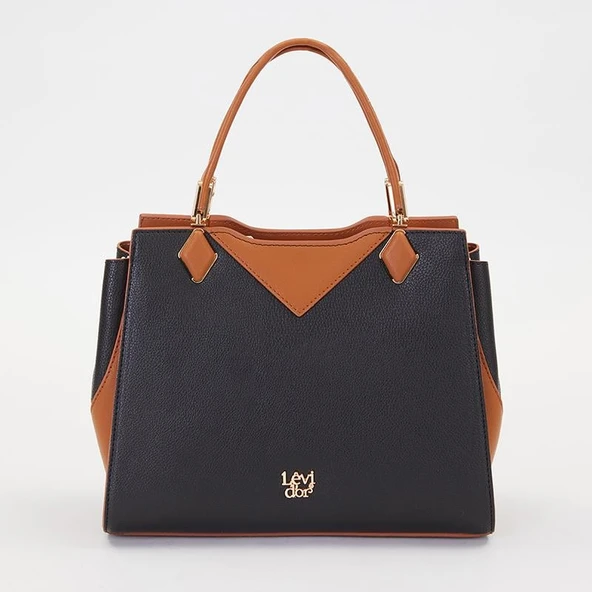 Levidor Siyah Kahve Kadın Klasik Casual El Çantası - Resim 2