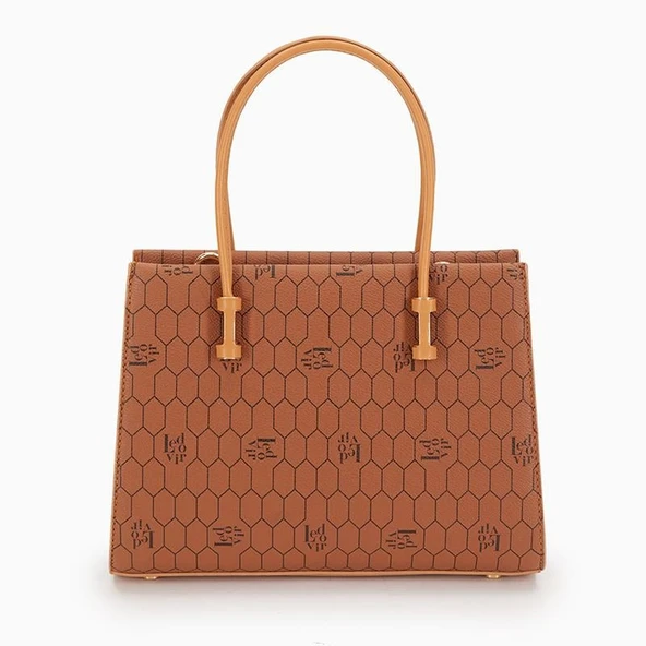 Levidor Taba Petek Baskılı Üç Gözlü Kadın El Çantası - Resim 3