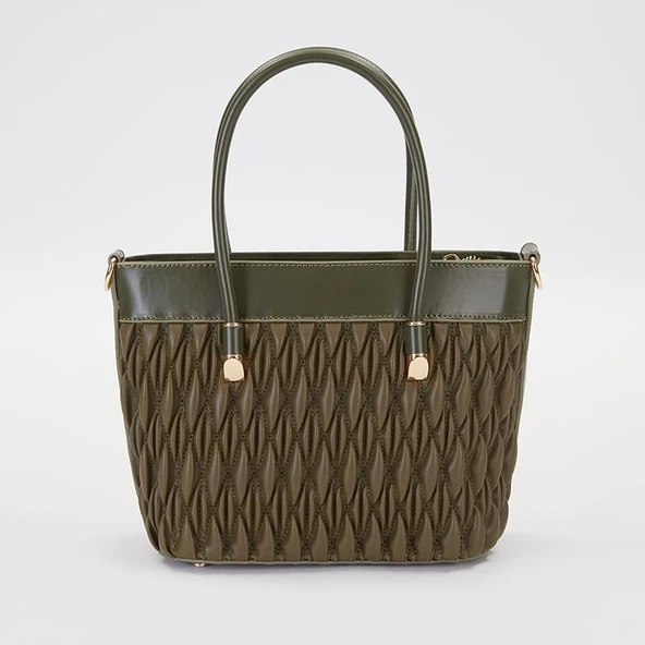 Levidor Haki Baklava Desen Kadın El Çantası - Resim 2