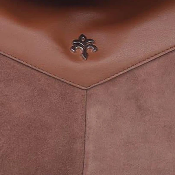 Jacquline Kahverengi Pan Hakiki Nubuk Deri Kadın Büzgülü Omuz Çantası - Resim 2