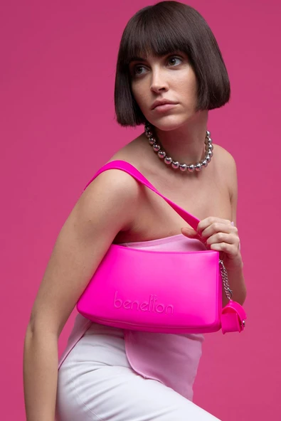 Benetton Fuşya Melissa Kadın El Çantası BNT 1467 - Resim 2