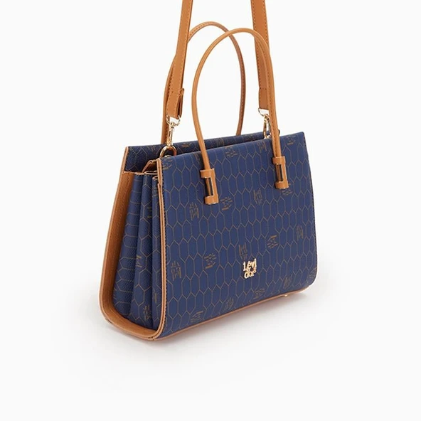 Levidor Lacivert Petek Baskılı Üç Gözlü Kadın El Çantası ürün görseli