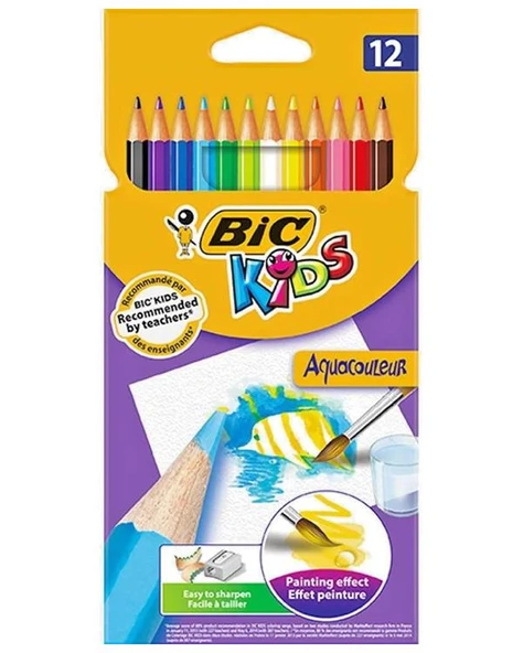 Bic Aquacouleur Kuru Suluboya Kalemi 12Li Tam Boy 313188124 ürün görseli