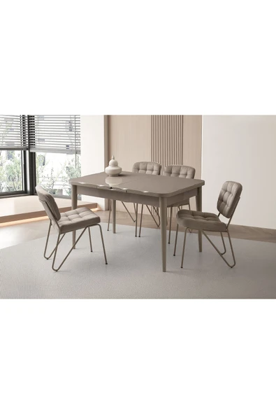 Argun Hg Masa, Banky Sandalye, Cappicino, 130x80 ürün görseli